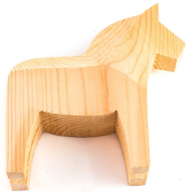 Dala-Pferd Holzrohling, ca. 15cm